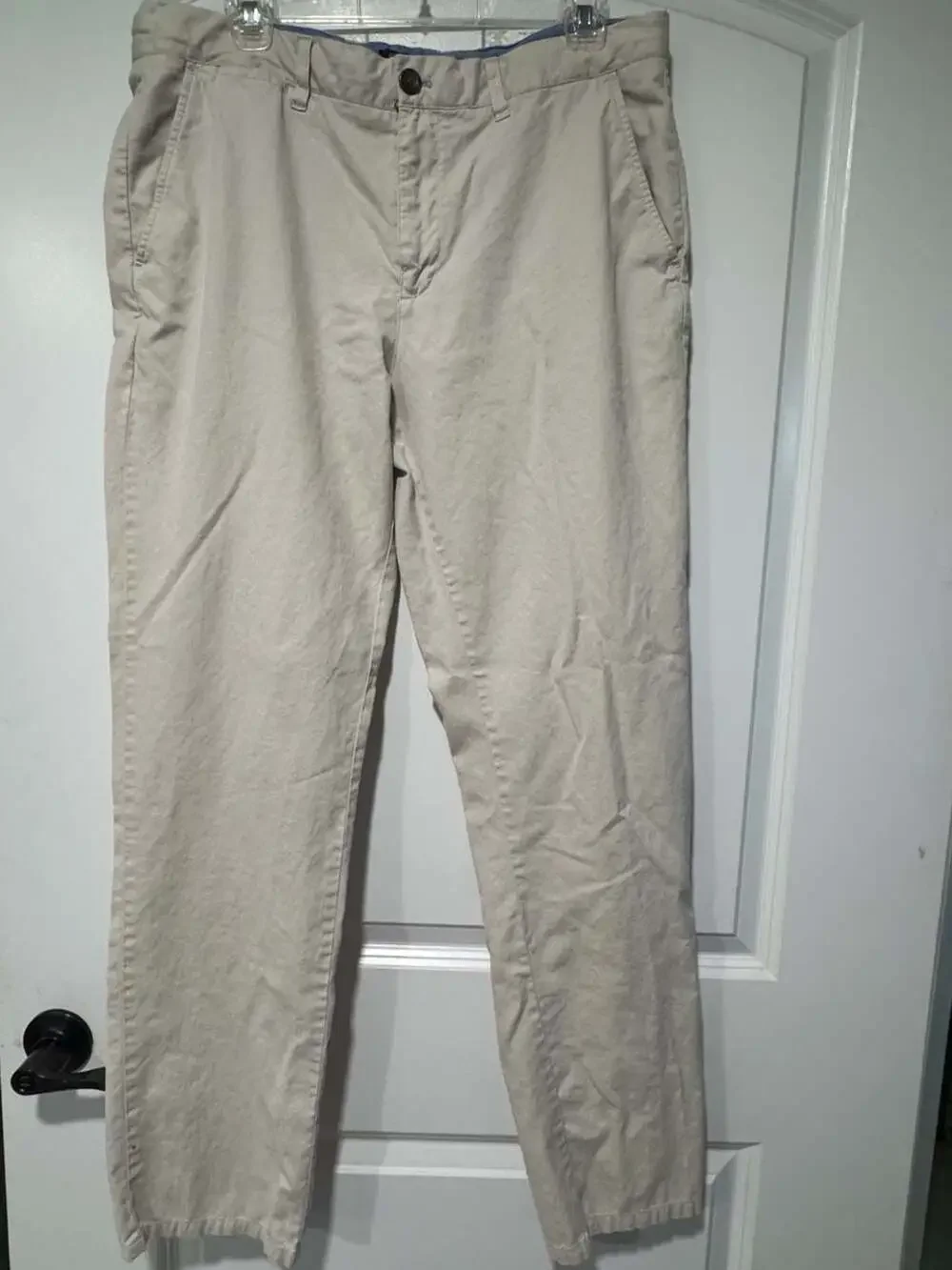 Johnnie-O Linen Blend Khaki Chino Pants 34x32 Preppy Golf Business Casual